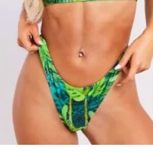 ASOS DESIGN BIKINI BOTTOM EXOTIC PALM PRINT
